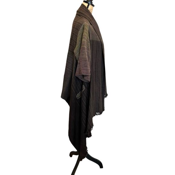 Peoli Hand Spun & Knit Wool Cardigan Brown Women's OS NWT - Picture 2 of 14